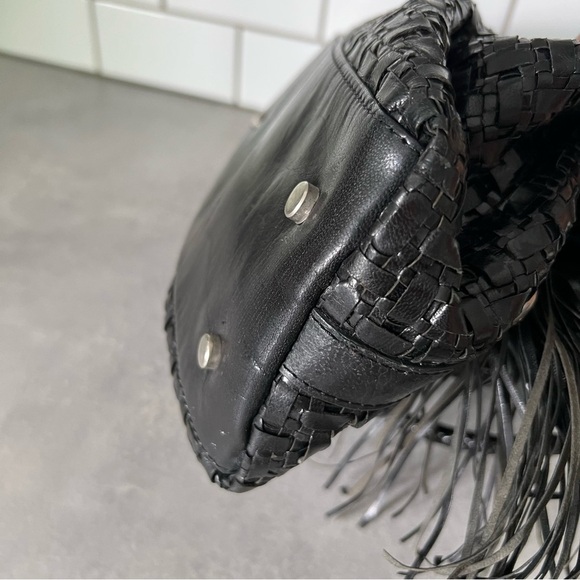 CALONGE Leather Tassel Woven Bag - Picture 10 of 15